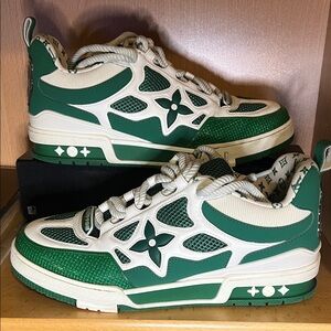 Louis Vuitton Green and White Athletic Shoes